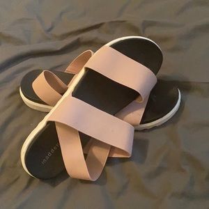 Madden Girl Pink Stretchy Strap Sandals